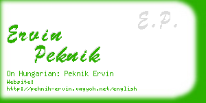 ervin peknik business card